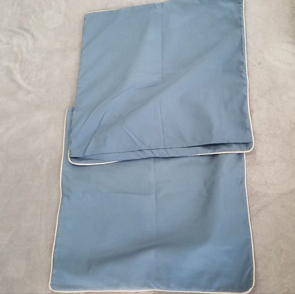 2 Pillow Shams Martha Stewart Collection Euro 25" X 25" Blue/Grey - Picture 5 of 12